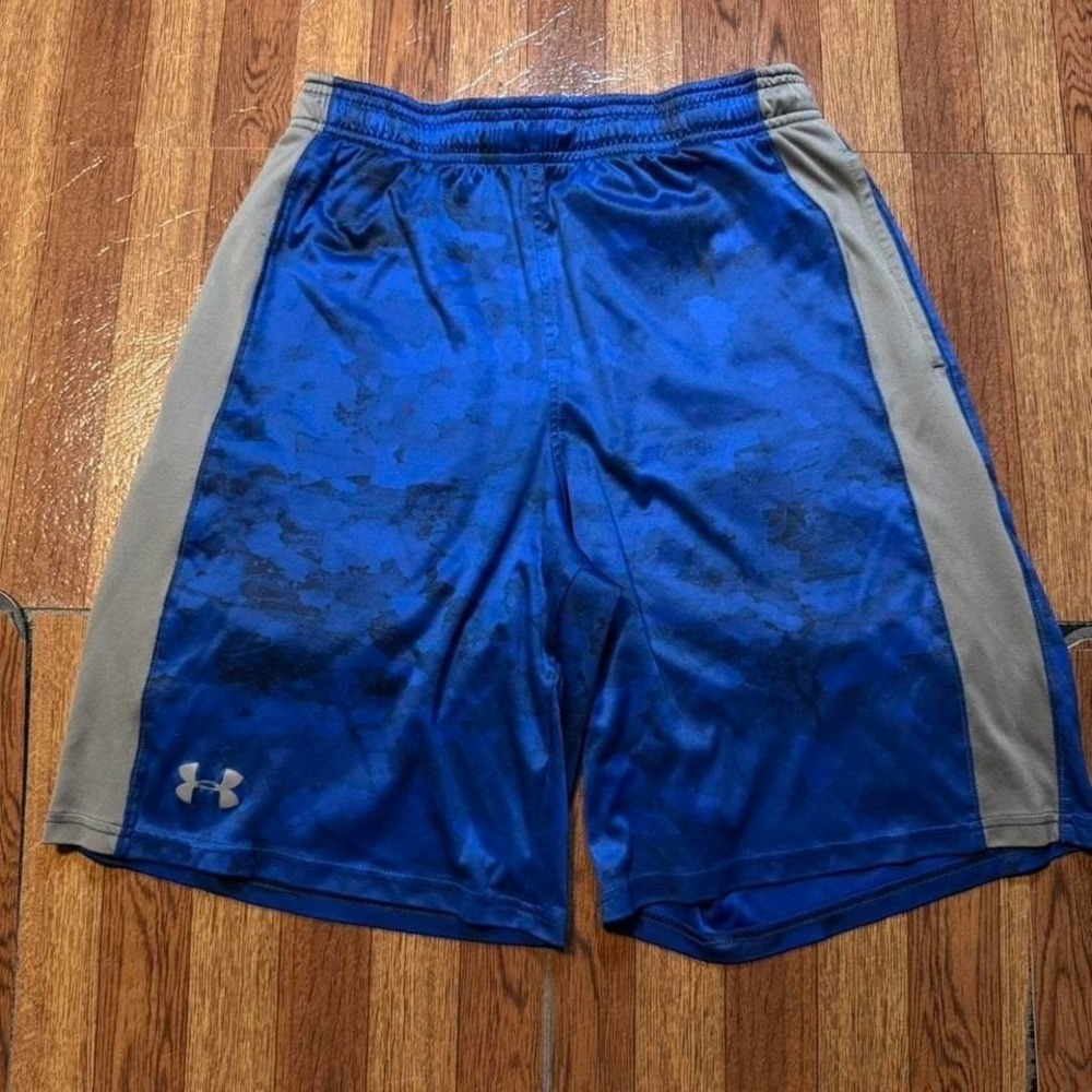 Under Armour Blue Camo Retro Tech Sportswear Running Train Shorts‎ Medium